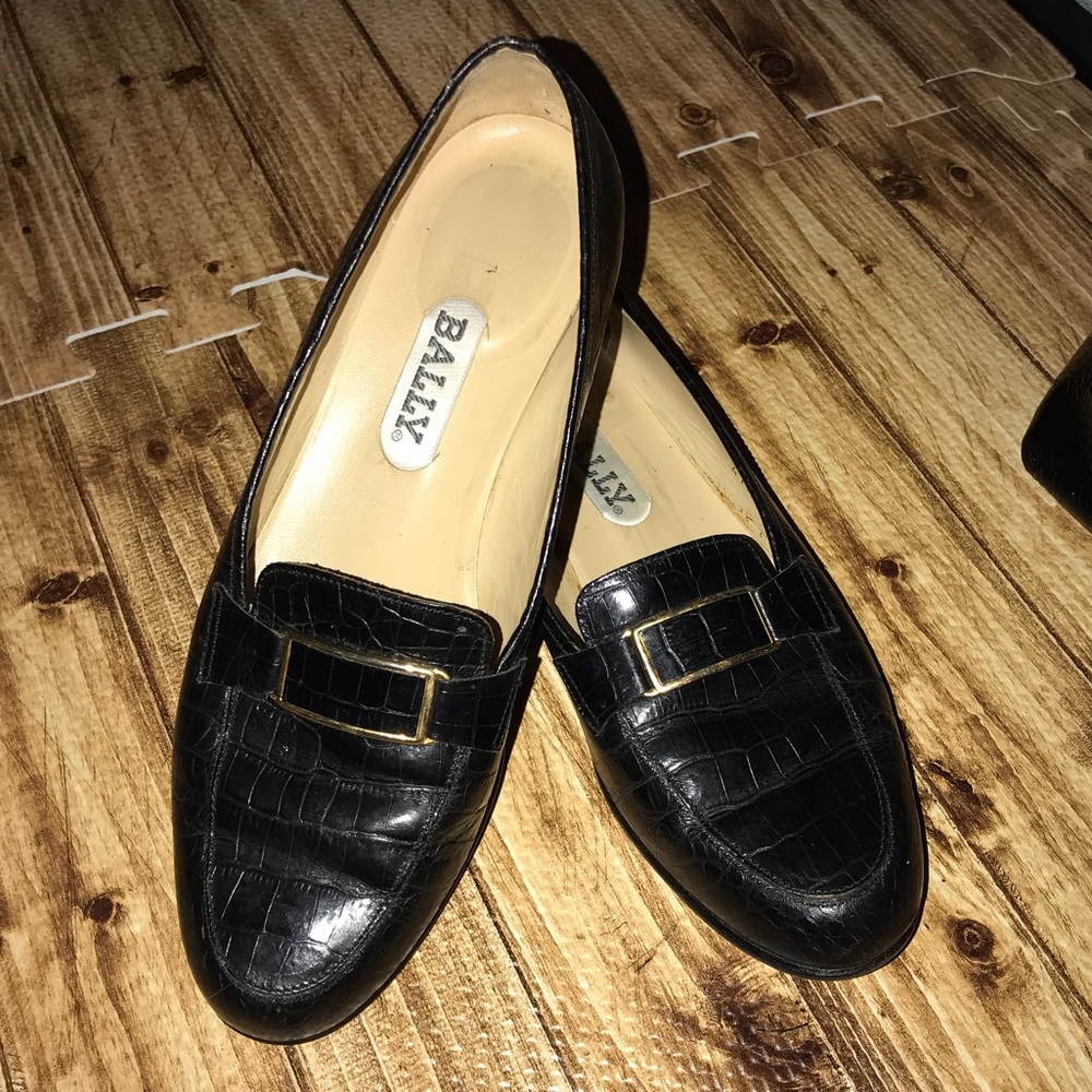 🎈SALE🎈 Bally Black Crocodile Loafers 7.5